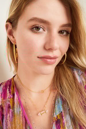 Collier pierre naturelle Amour Rose Acier inoxydable h5 Image2